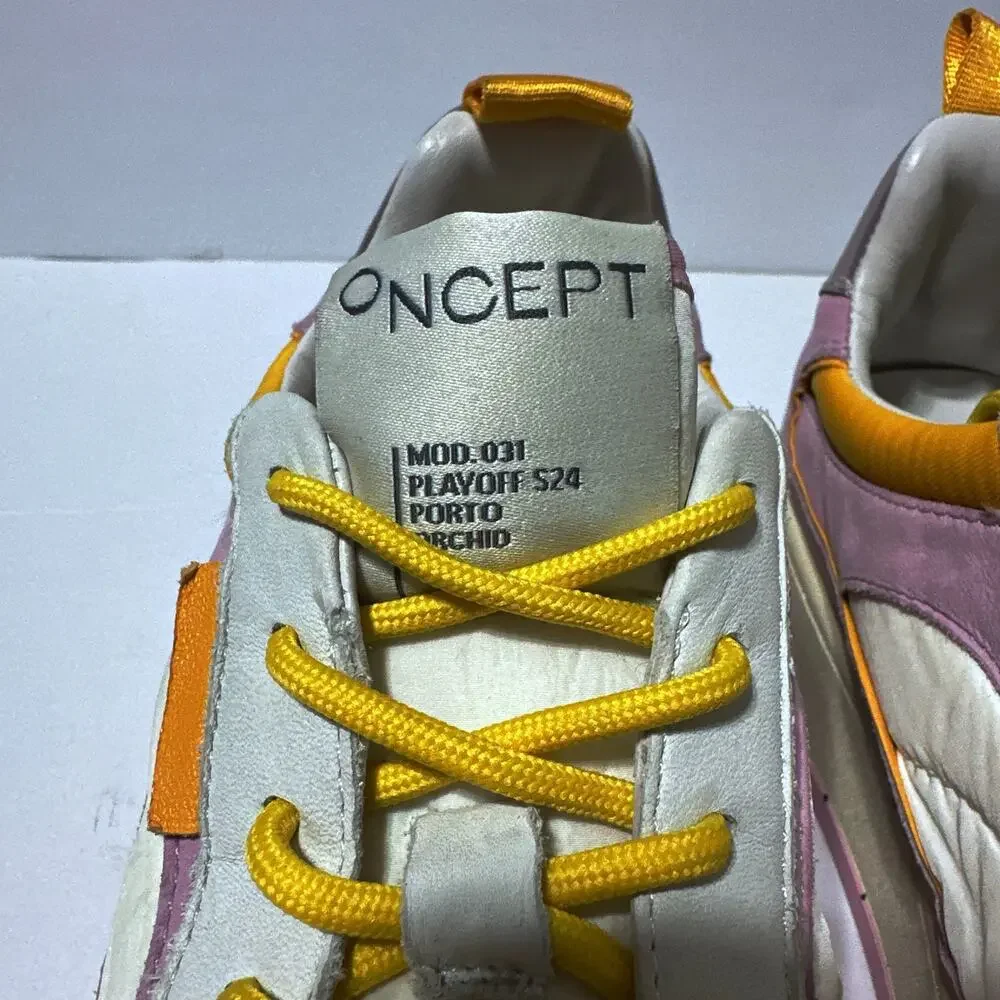 ONCEPT Porto Sneakers White Orchid Pink Leather W Size 11.5 Mod 031 Playoff S24